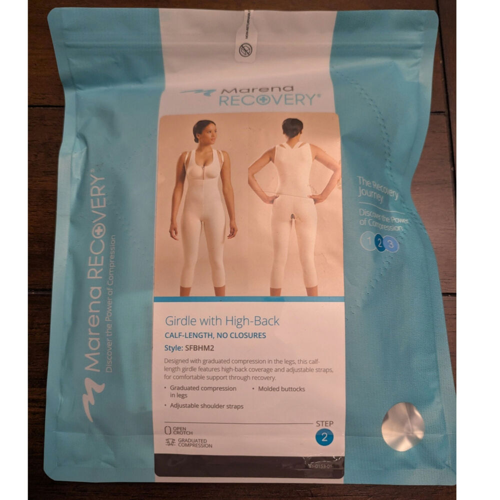 Marena Recovery Girdle High Back Calf Length Black Medium Compression SFBHM2